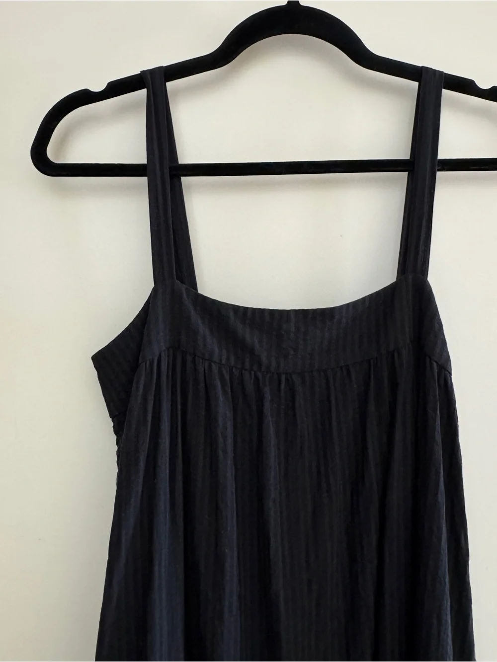 Jenni Kayne Seersucker Summer Dress in Black, Size S